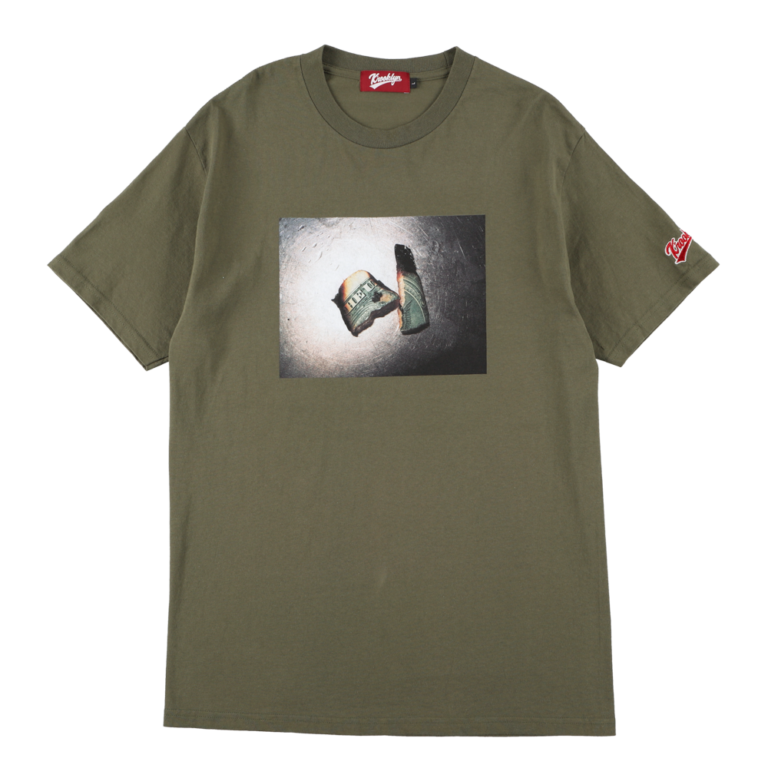 【Krooklyn】K'rooklyn × Akimoto Fukuda Collaboration T-Shirts “DOLLAR” - Olive Green